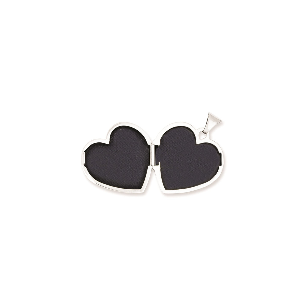 Sterling Silver Heart Shaped Locket Pendant with Polished Finish for Women