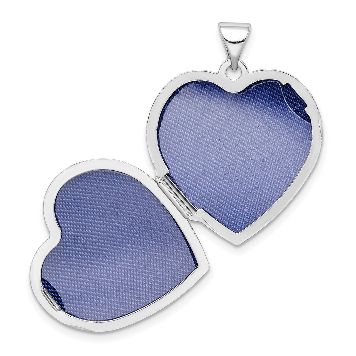 Sterling Silver Heart Shaped Locket Pendant with Polished Finish for Women