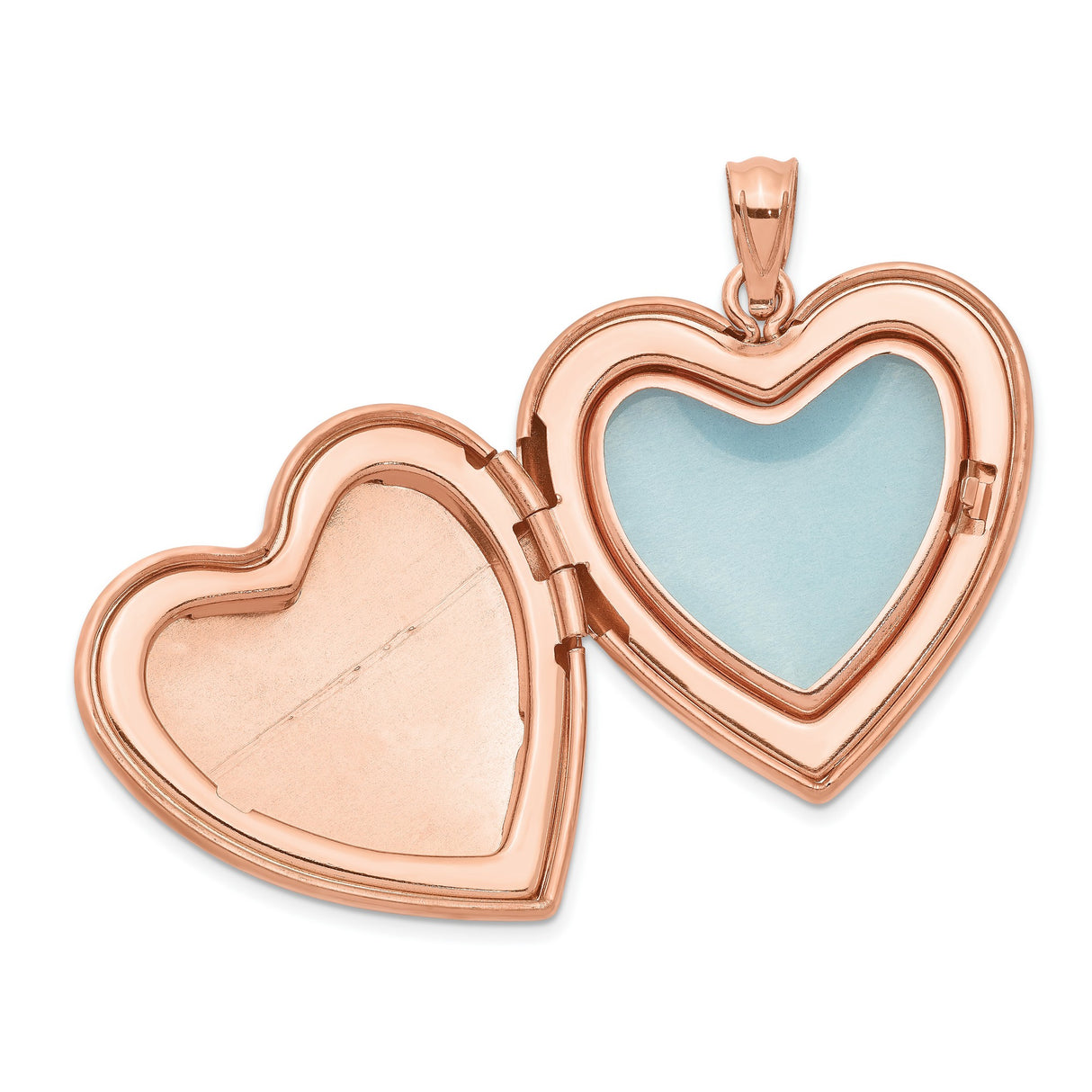 Sterling Silver Heart Locket Pendant, Rose Gold Finish, Memorial Keepsake Jewelry for Women