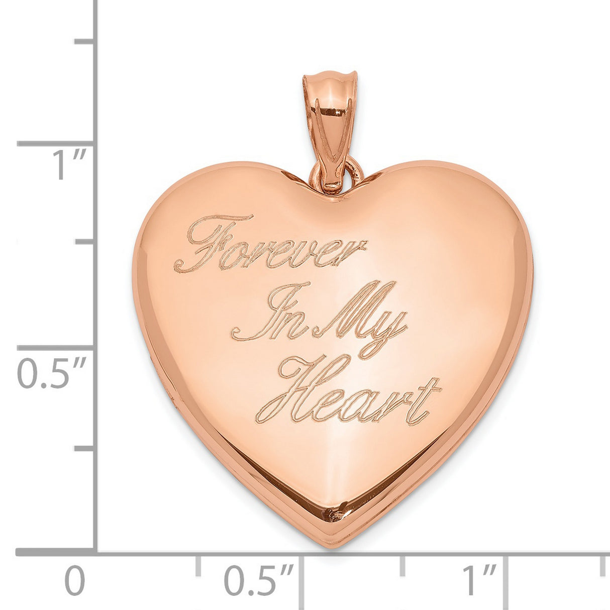 Sterling Silver Heart Locket Pendant, Rose Gold Finish, Memorial Keepsake Jewelry for Women