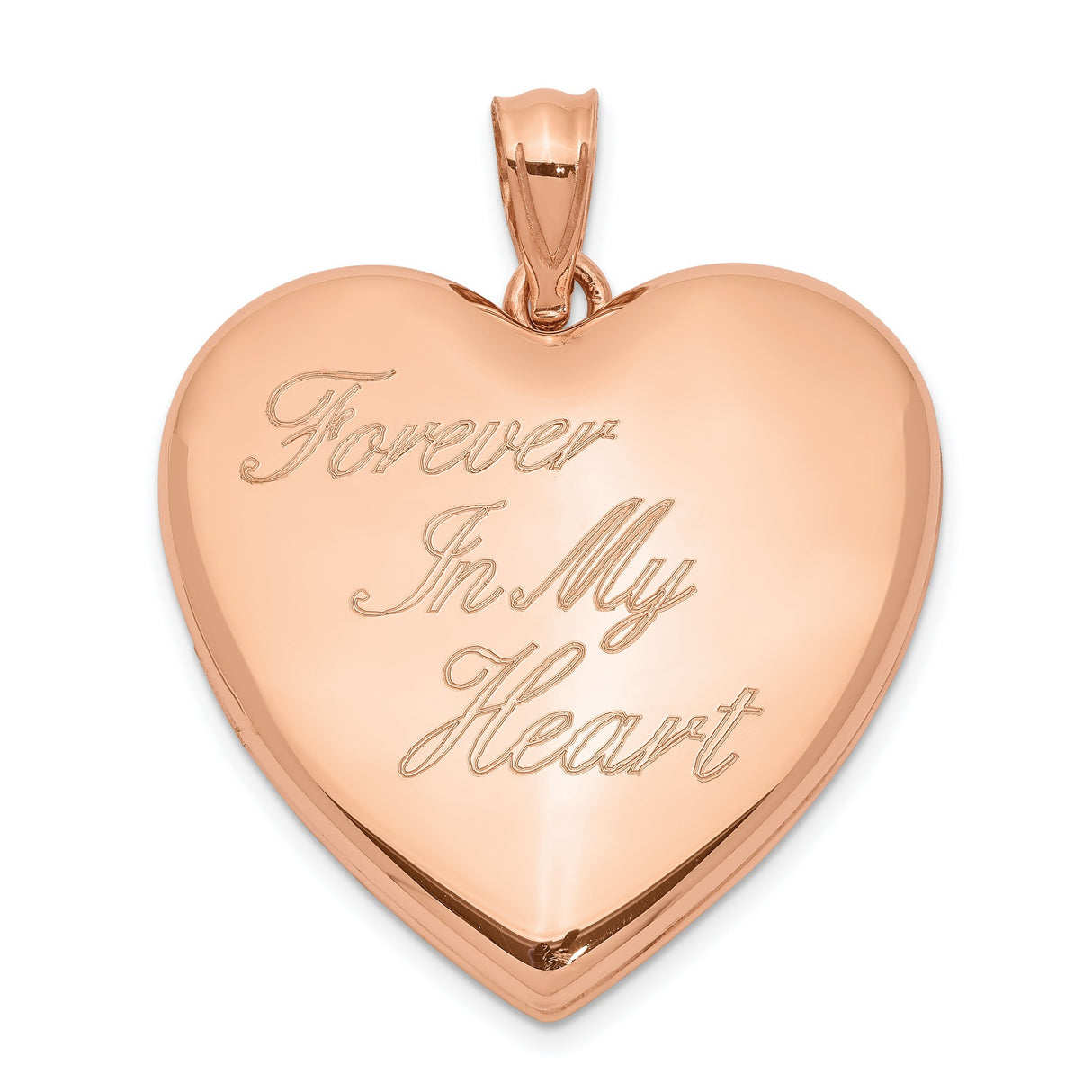 Sterling Silver Heart Locket Pendant, Rose Gold Finish, Memorial Keepsake Jewelry for Women