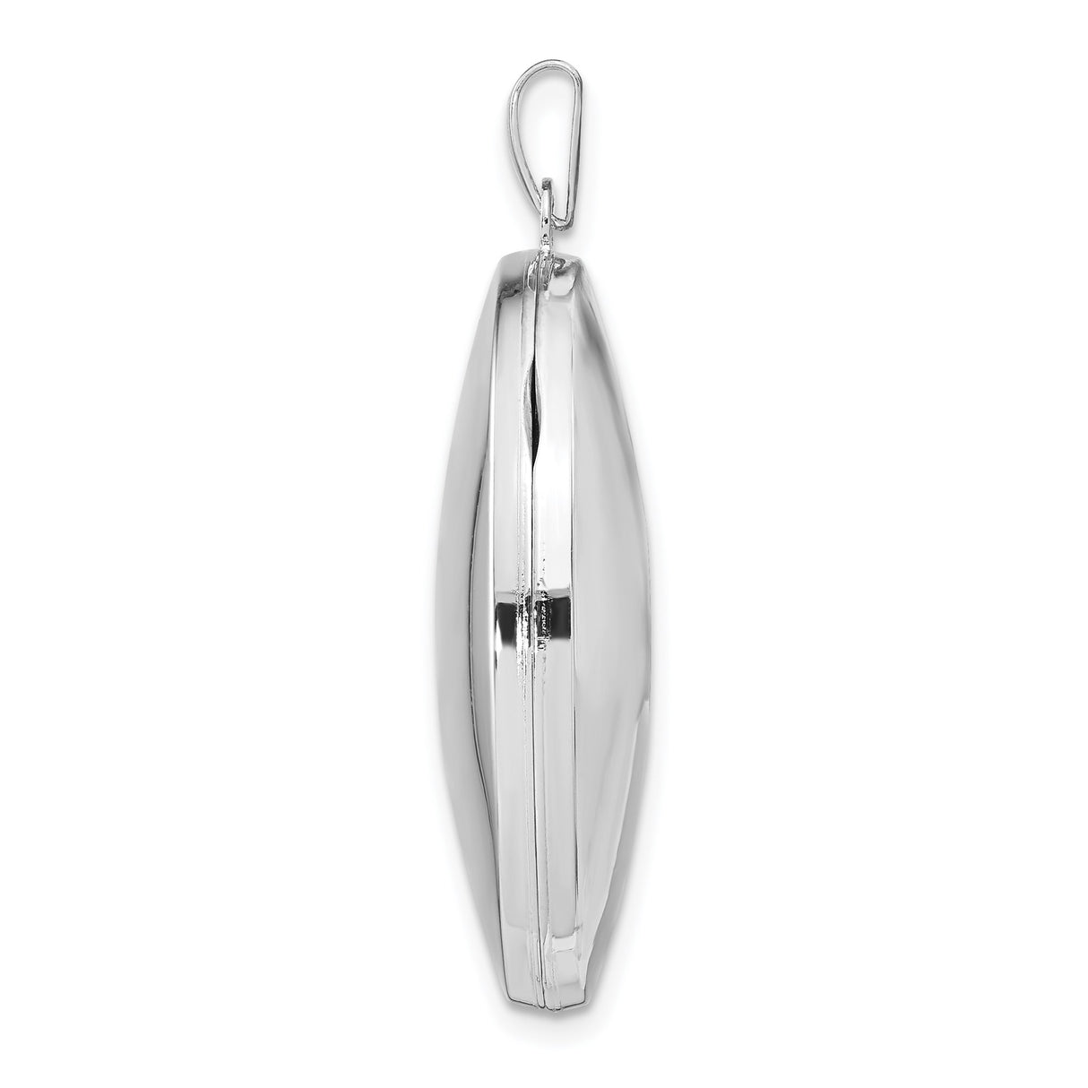 Sterling Silver Oval Locket Pendant with Polished Finish, Classic Keepsake Design for Women