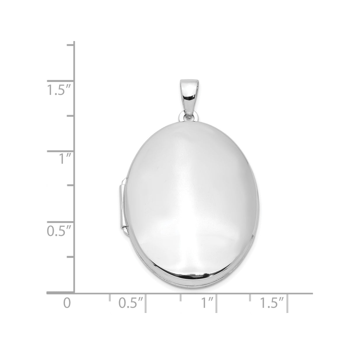 Sterling Silver Oval Locket Pendant with Polished Finish, Classic Keepsake Design for Women