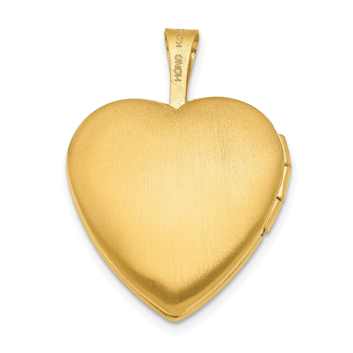 1/20 Gold Filled Satin and Polished 2 Frame 15mm Heart Locket Charm Pendant in Real  Yellow Gold