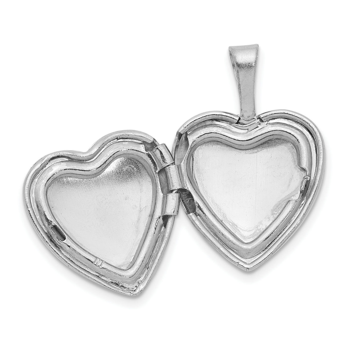 Satin and Diamond-Cut Cross Heart Locket Charm Pendant in Real 925 Sterling Silver