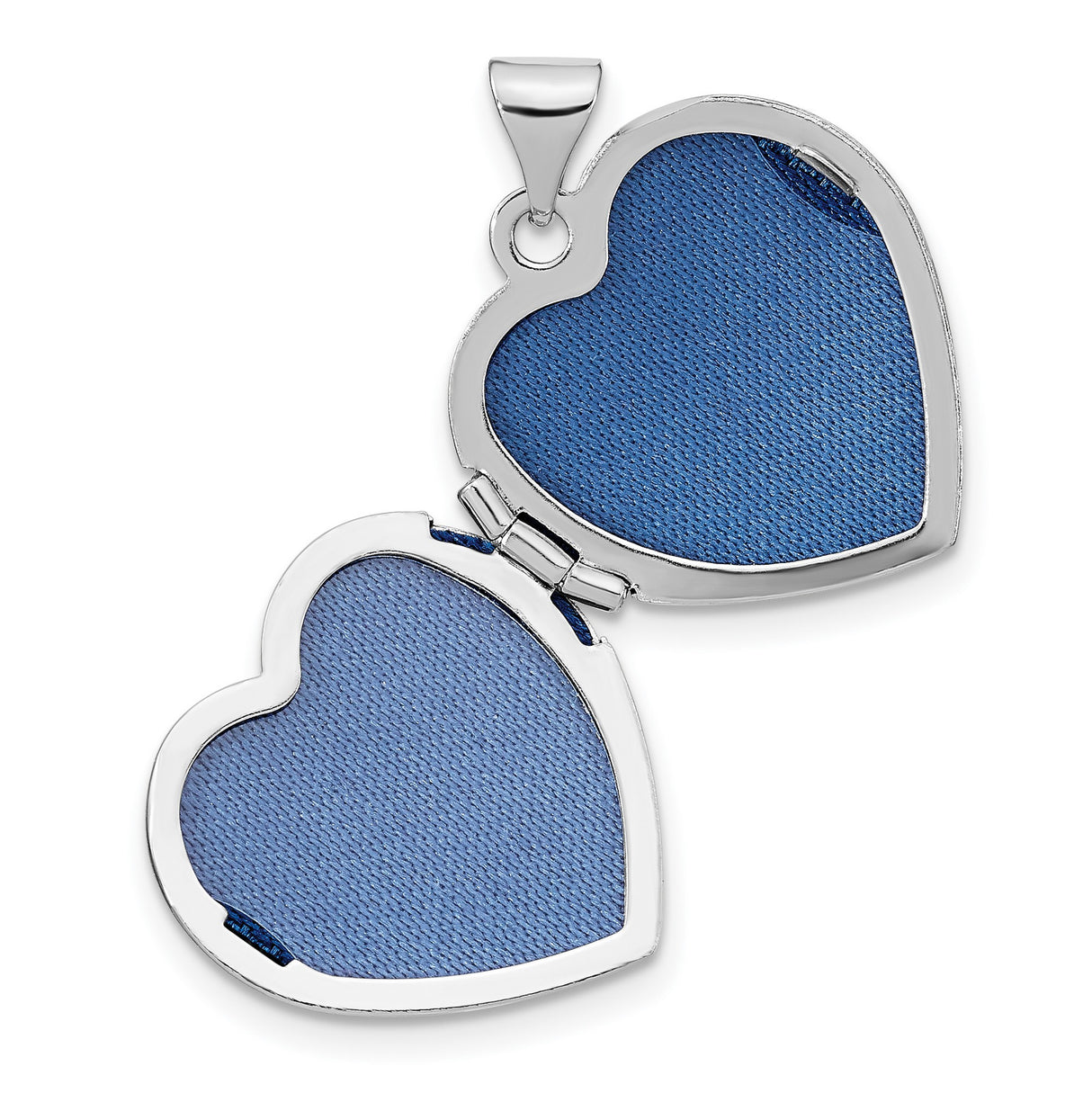 Sterling Silver Heart Locket Pendant with Rose Gold Double Heart, Textured Accents, Diamond Accent