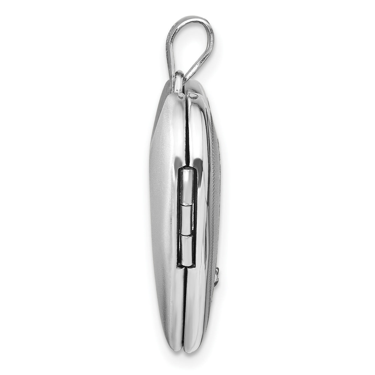 Sterling Silver Heart Locket Pendant with Diamond, Angel Wings and Starburst Design