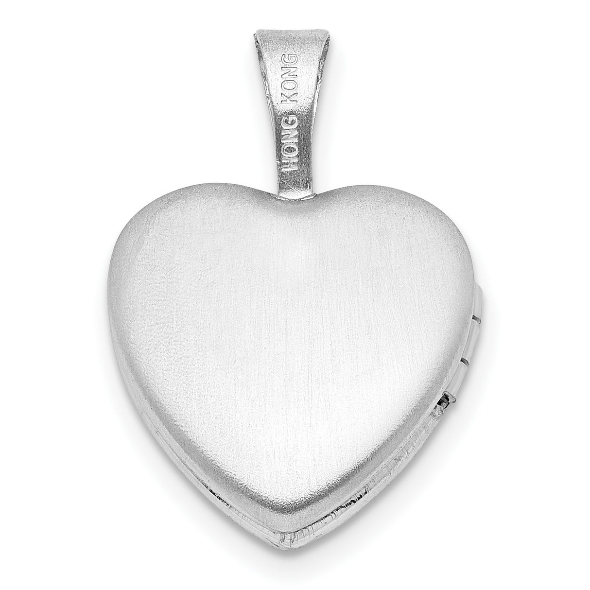 Sterling Silver Heart Locket Pendant with Etched Cross Design for Women