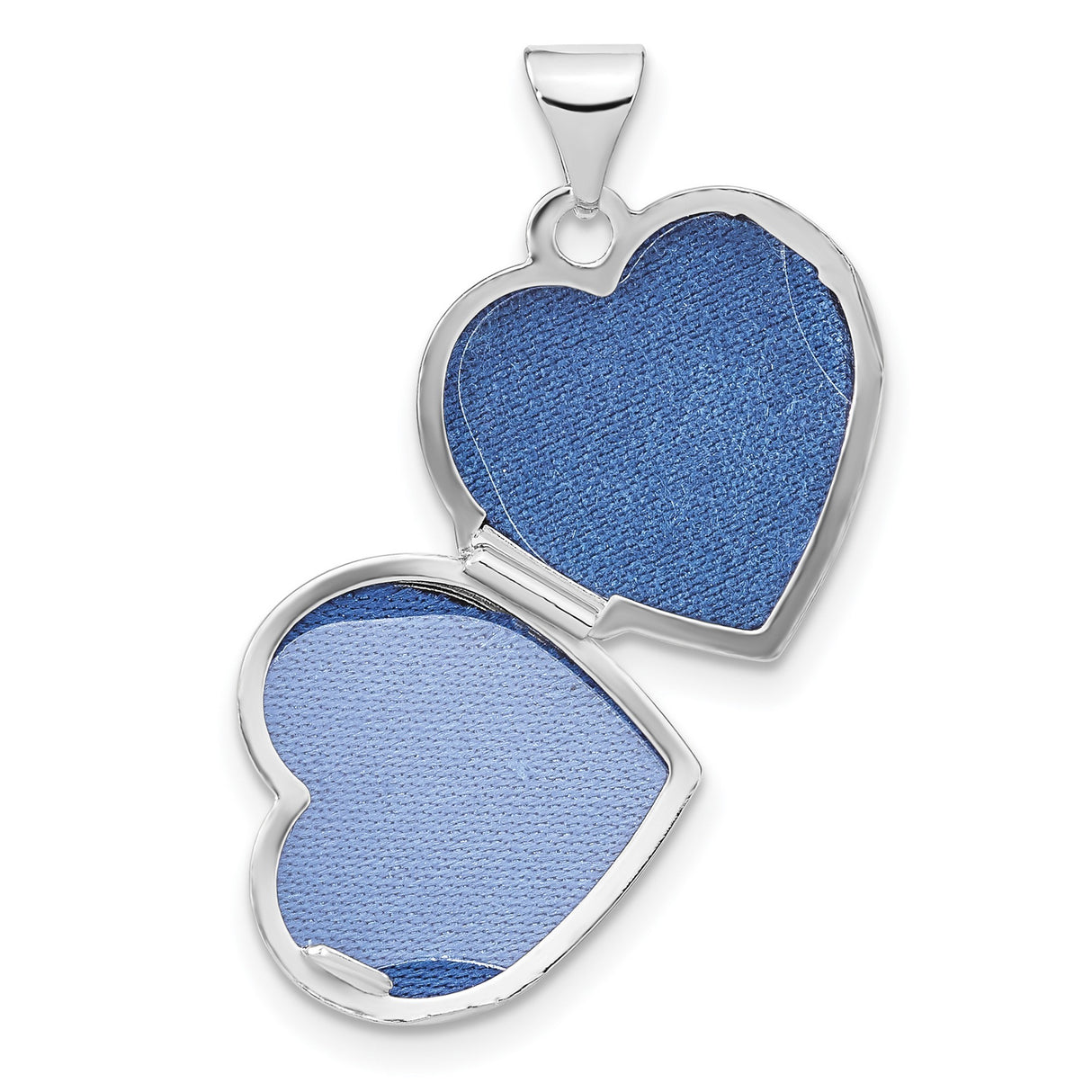Sterling Silver Heart Shaped Locket Pendant with Embossed Double Hearts and Scroll Detailing