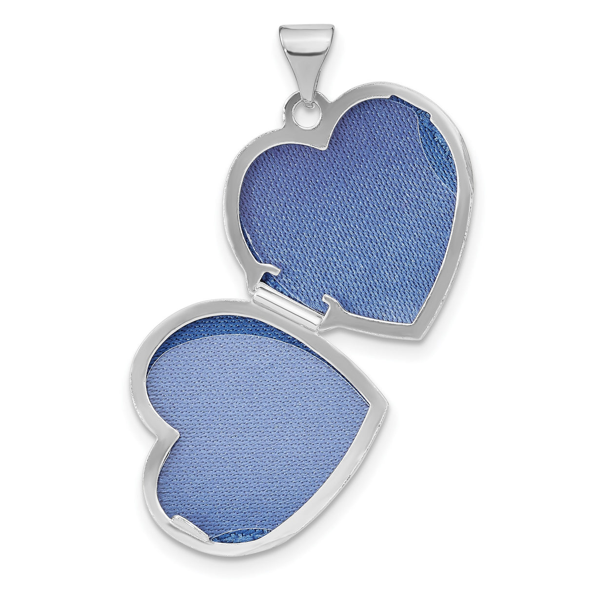 Sterling Silver Heart Locket Pendant with Cubic Zirconia, Moon and Stars Design, Romantic Jewelry