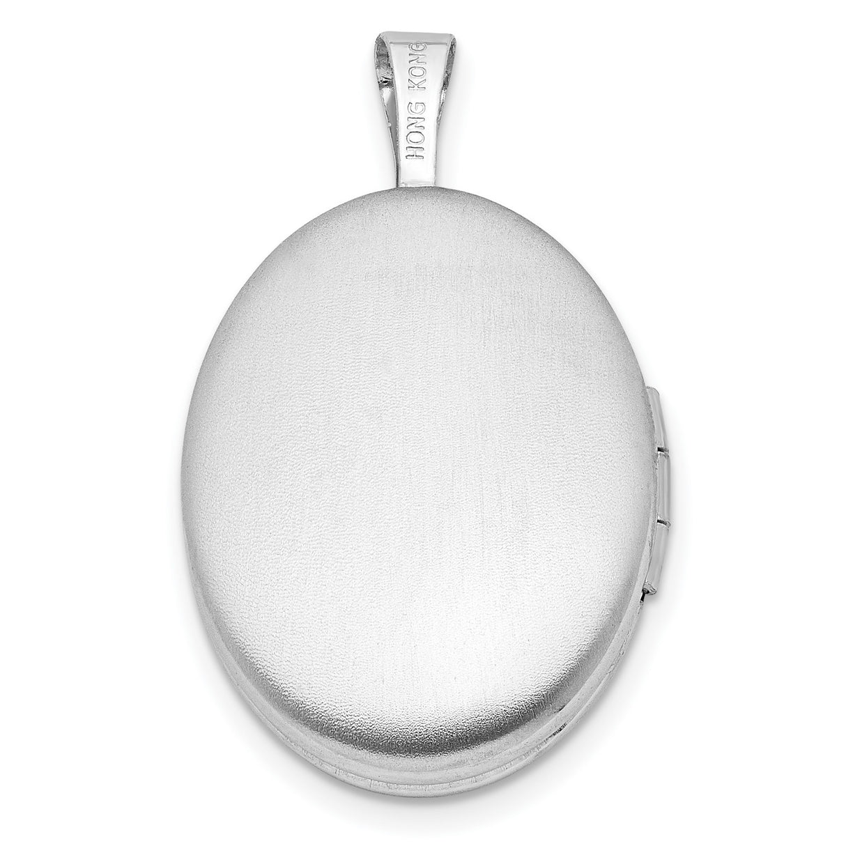 Sterling Silver Oval Locket Pendant with Star Engraving and Diamond Accent