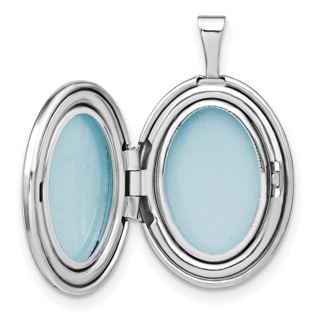 Sterling Silver Oval Locket Pendant with Star Engraving and Diamond Accent