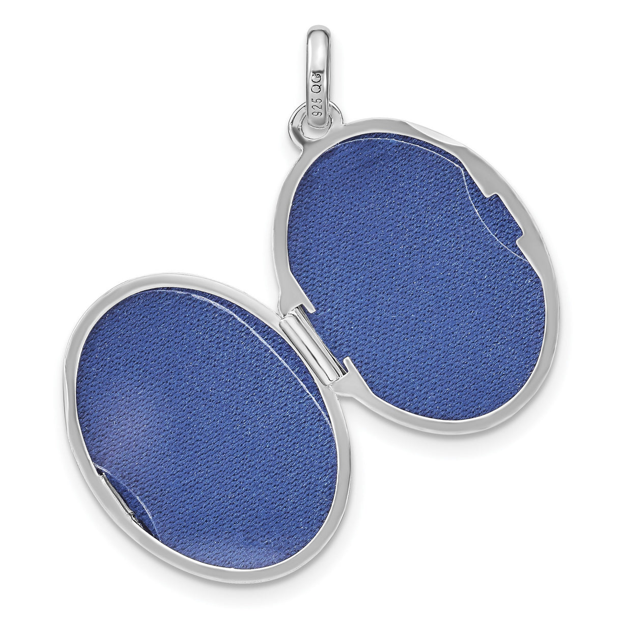 Sterling Silver Oval Locket Pendant with Diamond, Star Accents and Celestial Design for Women