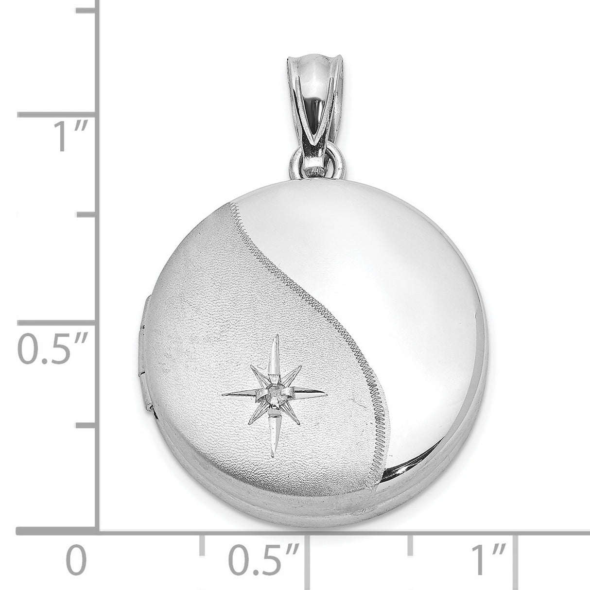 Sterling Silver Locket Pendant with Diamond, Yin Yang Starburst Design for Women