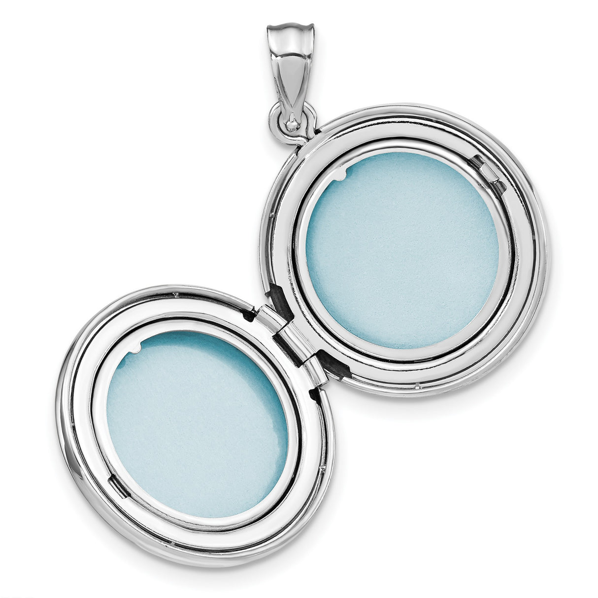 Sterling Silver Round Locket Pendant with Heart and Teardrop Motif, Starburst Engraving