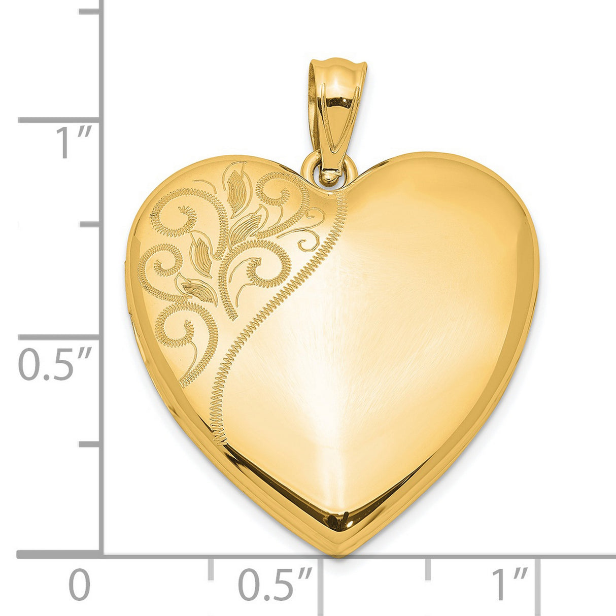 Gold Plated 24mm Polished Swirl Heart Locket Charm Pendant in Real 925 Sterling SIlver
