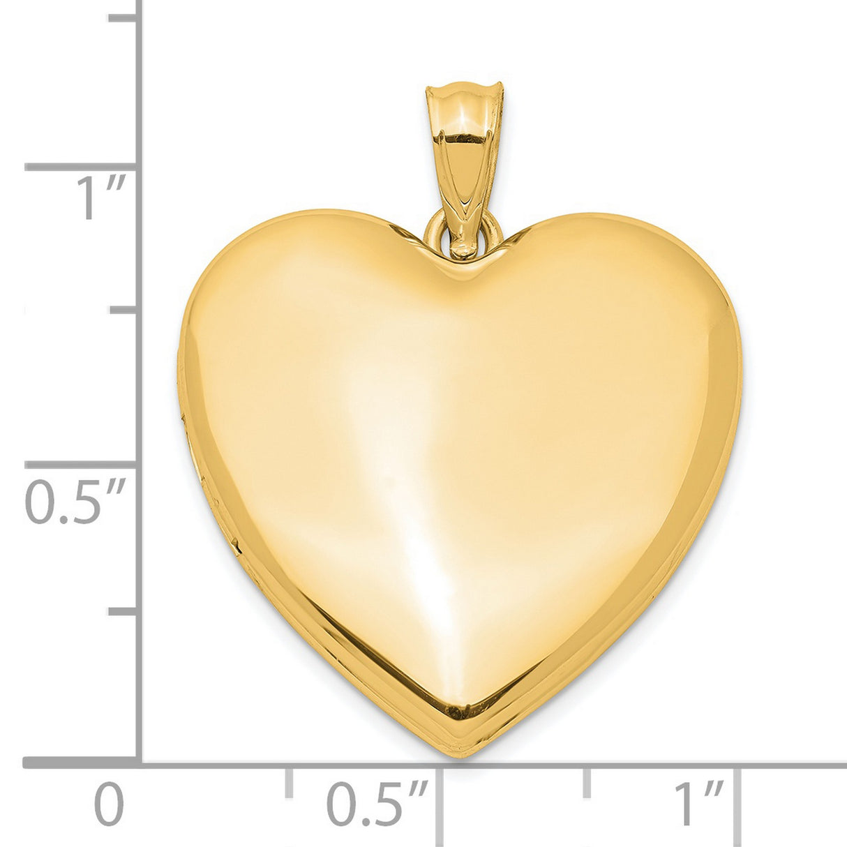 Gold Plated 24mm Plain Heart Locket Charm Pendant in Real 925 Sterling SIlver