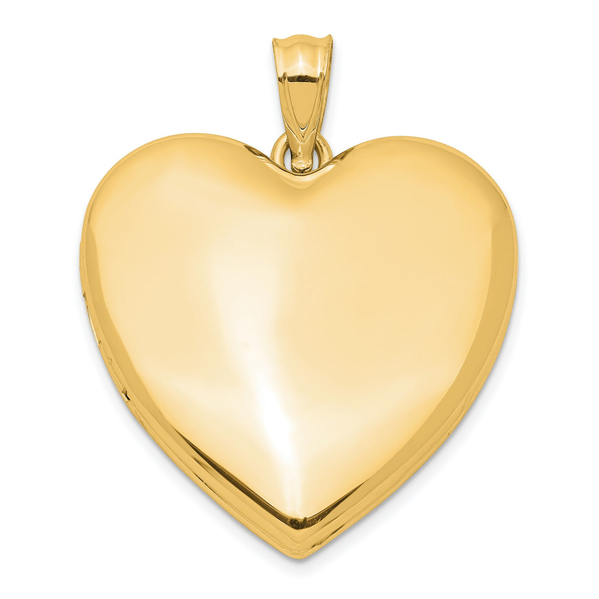 Gold Plated 24mm Plain Heart Locket Charm Pendant in Real 925 Sterling SIlver