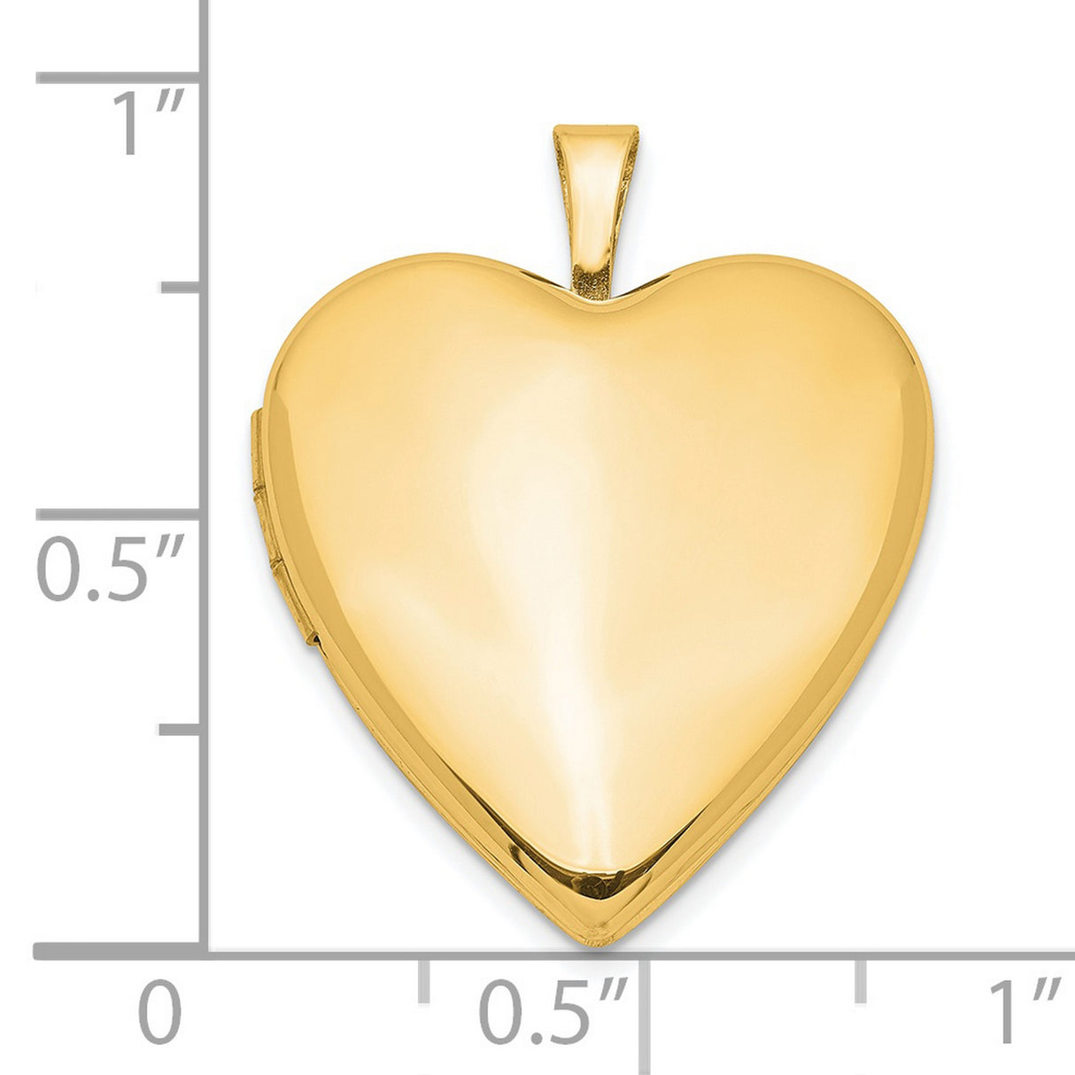 Gold Plated 20mm Polished Front Satin Back Heart Locket Charm Pendant in Real 925 Sterling SIlver