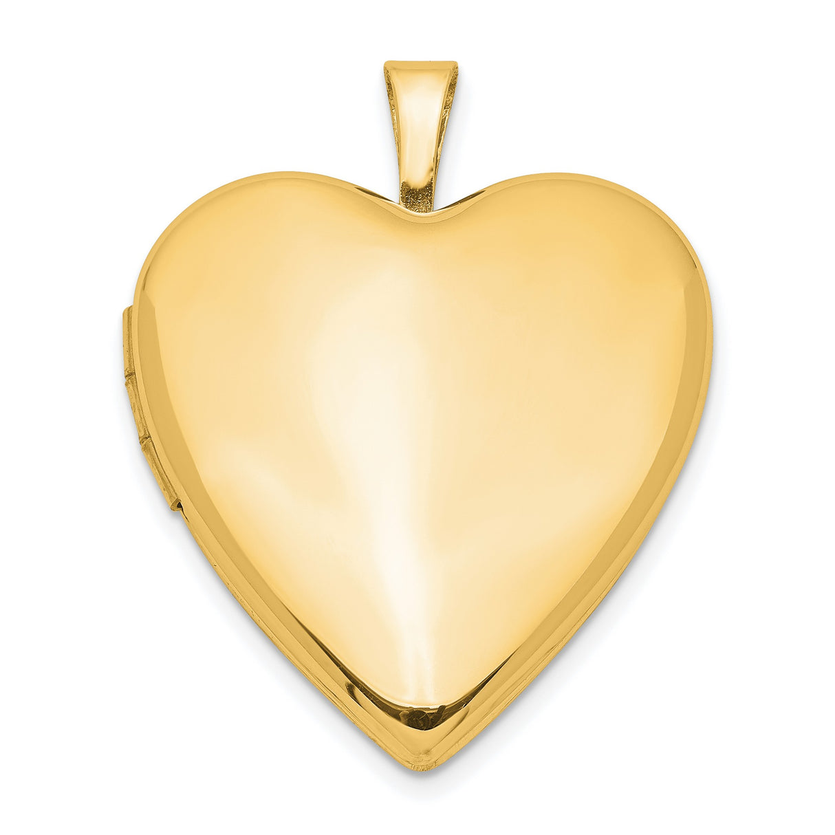 Gold Plated 20mm Polished Front Satin Back Heart Locket Charm Pendant in Real 925 Sterling SIlver