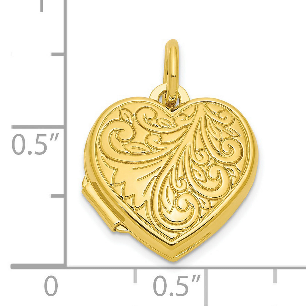 Sterling Silver Heart Locket Pendant with Floral Scrollwork Design, Openable Keepsake Jewelry