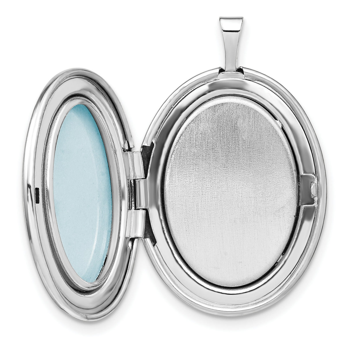 Sterling Silver Oval Locket Pendant with Smooth Polished Finish, Minimalist Keepsake Jewelry