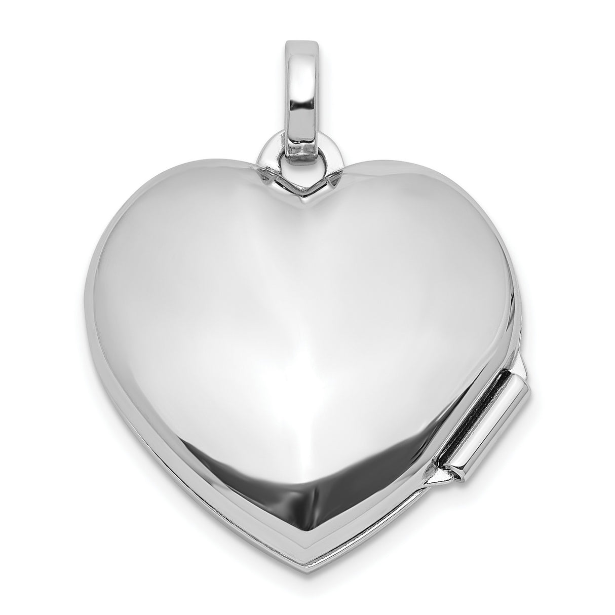Sterling Silver Heart Locket Pendant with Diamond, Starburst Engraving, Photo Holder