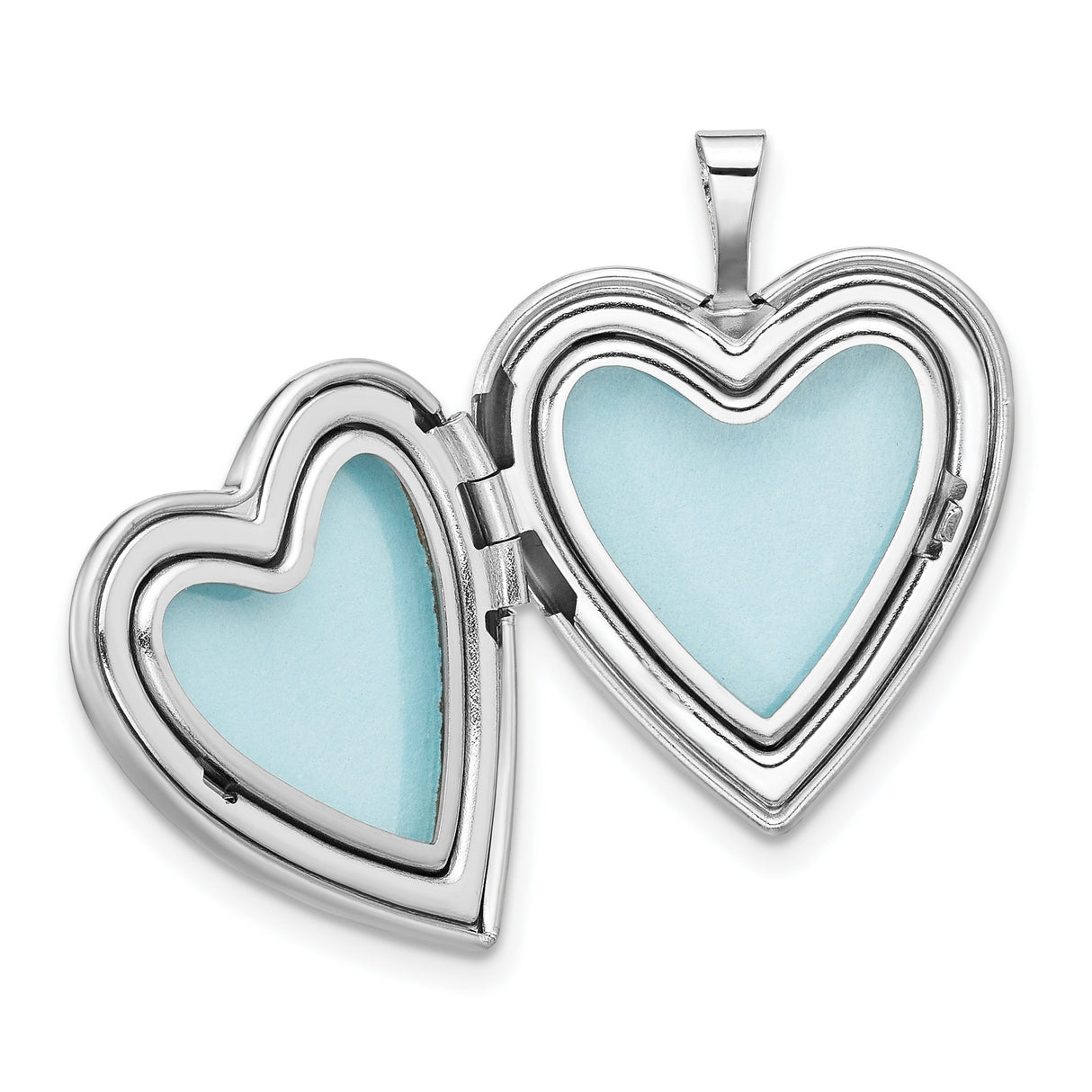 Sterling Silver Heart Locket Pendant with Floral Design and Pink Rose Detail