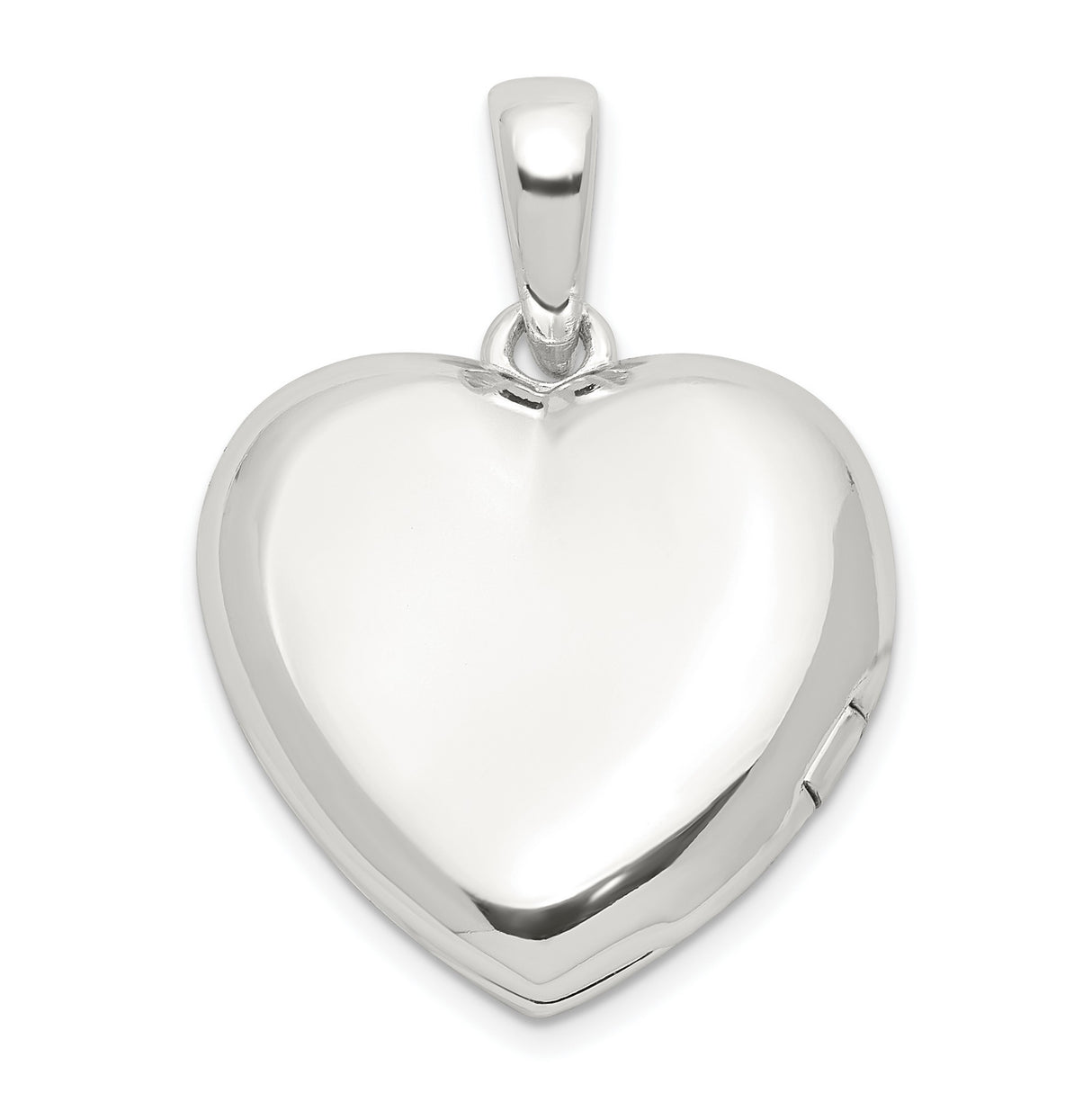 Sterling Silver Heart Locket Pendant with Starburst Engraving and Cubic Zirconia Accent