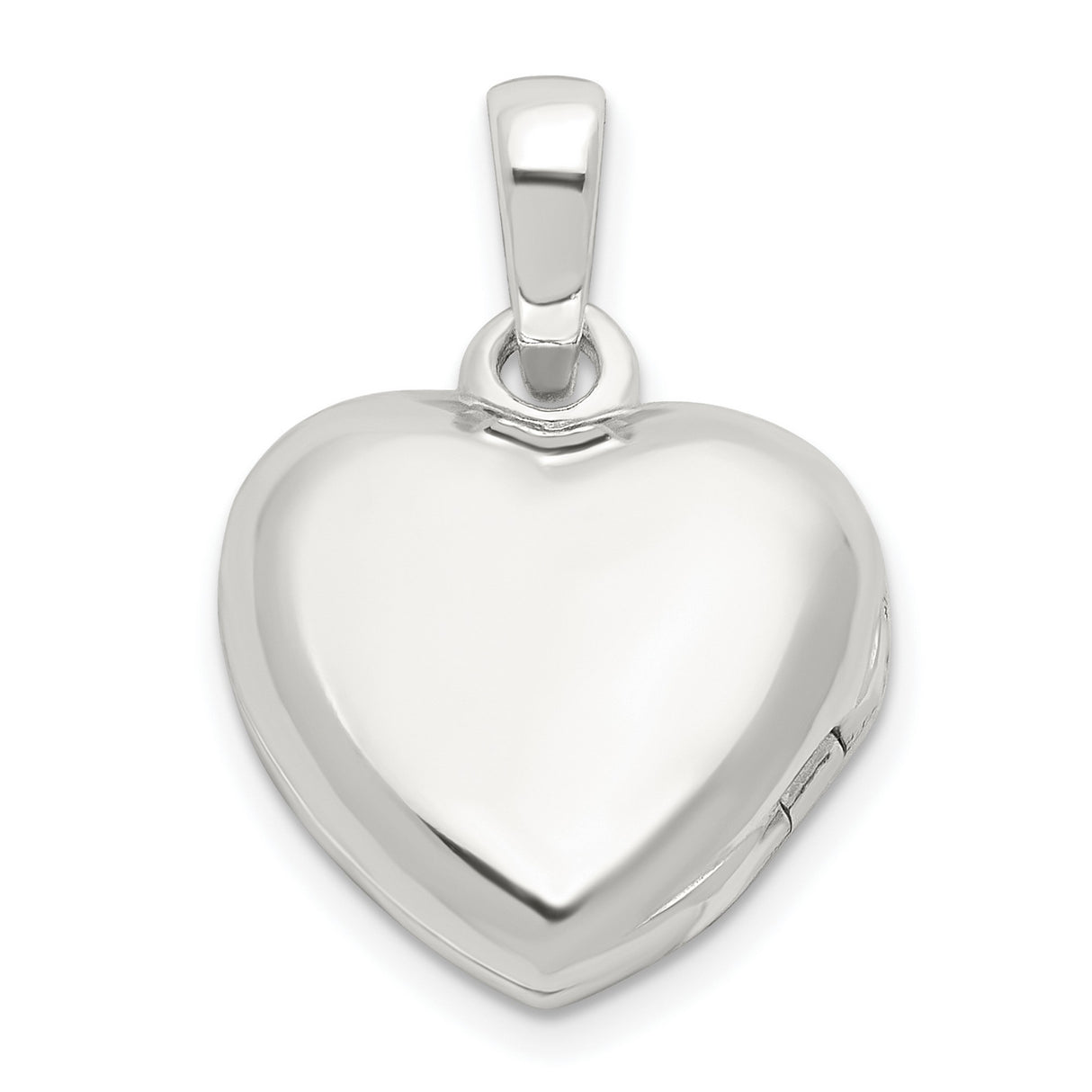 Sterling Silver Heart Locket with Cubic Zirconia, Starburst Engraving, Romantic Pendant for Women