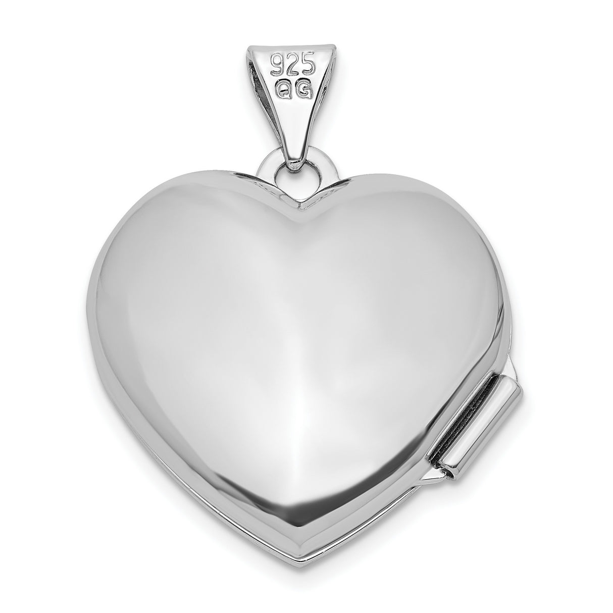Sterling Silver Heart Locket Pendant with Cubic Zirconia Border, Romantic Keepsake Jewelry for Women