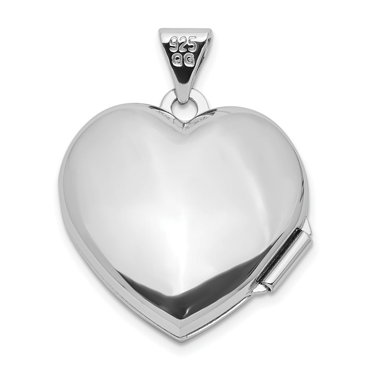 Sterling Silver Heart Locket Pendant with Floral Engraving and Blank Shield