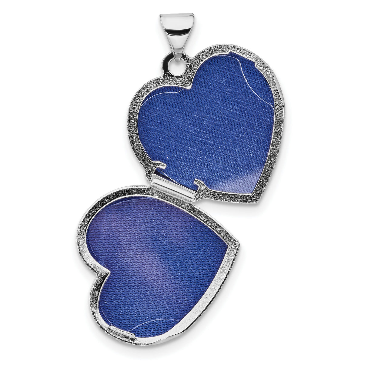 Sterling Silver Heart Locket Pendant with Floral Engraving and Blank Shield