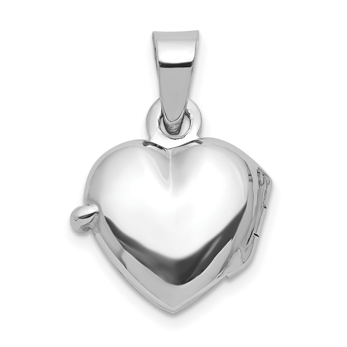 Sterling Silver Heart Locket Pendant with Raised Angel Cherub Design, Religious Keepsake Jewelry