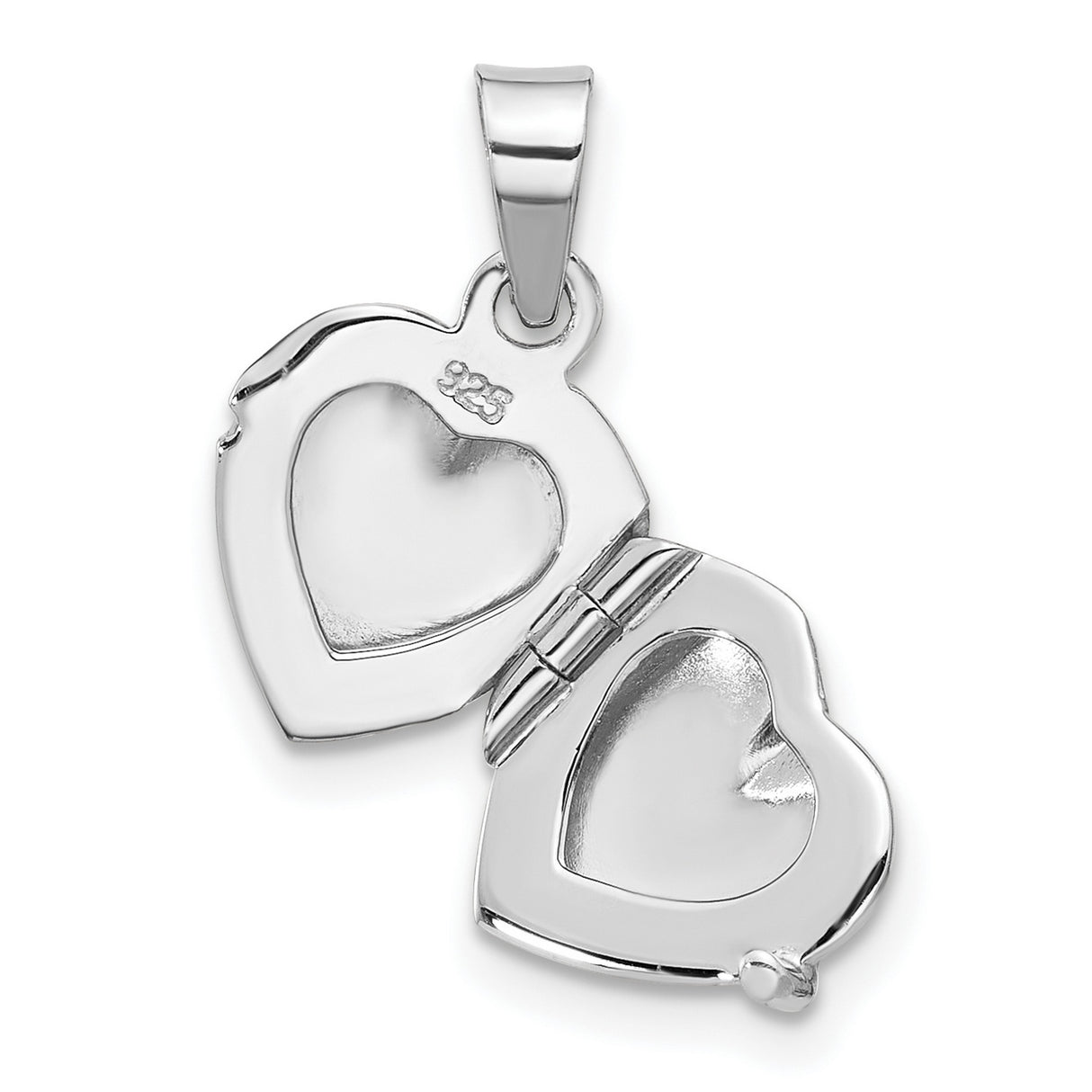 Sterling Silver Heart Locket Pendant with Red and Black Ladybug Design for Women and Girls