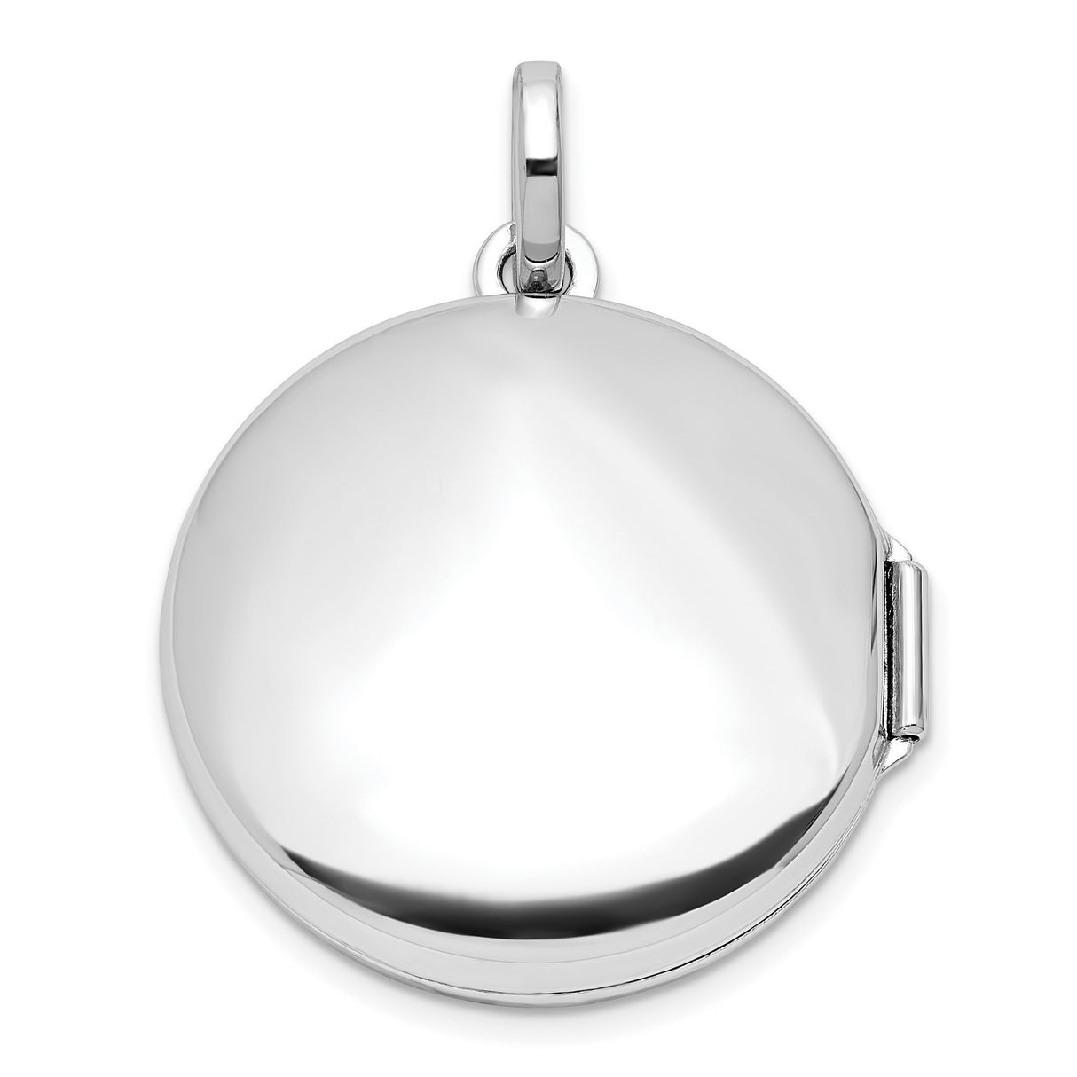 Sterling Silver Round Locket Pendant with Diamond, Crescent Moon and Star Celestial Design