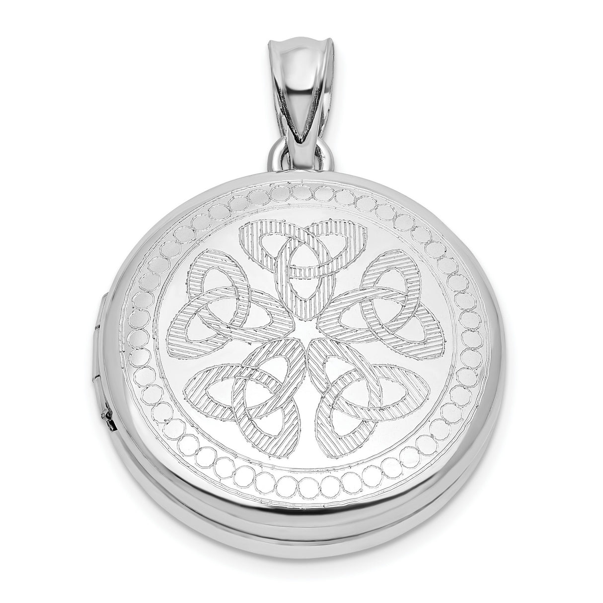 Sterling Silver Celtic Trinity Knot Locket Pendant, Symbol of Unity and Eternity for Women