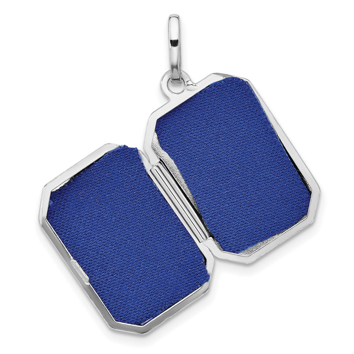 Sterling Silver Rectangular Hinged Locket Pendant, Polished Minimalist Keepsake Design