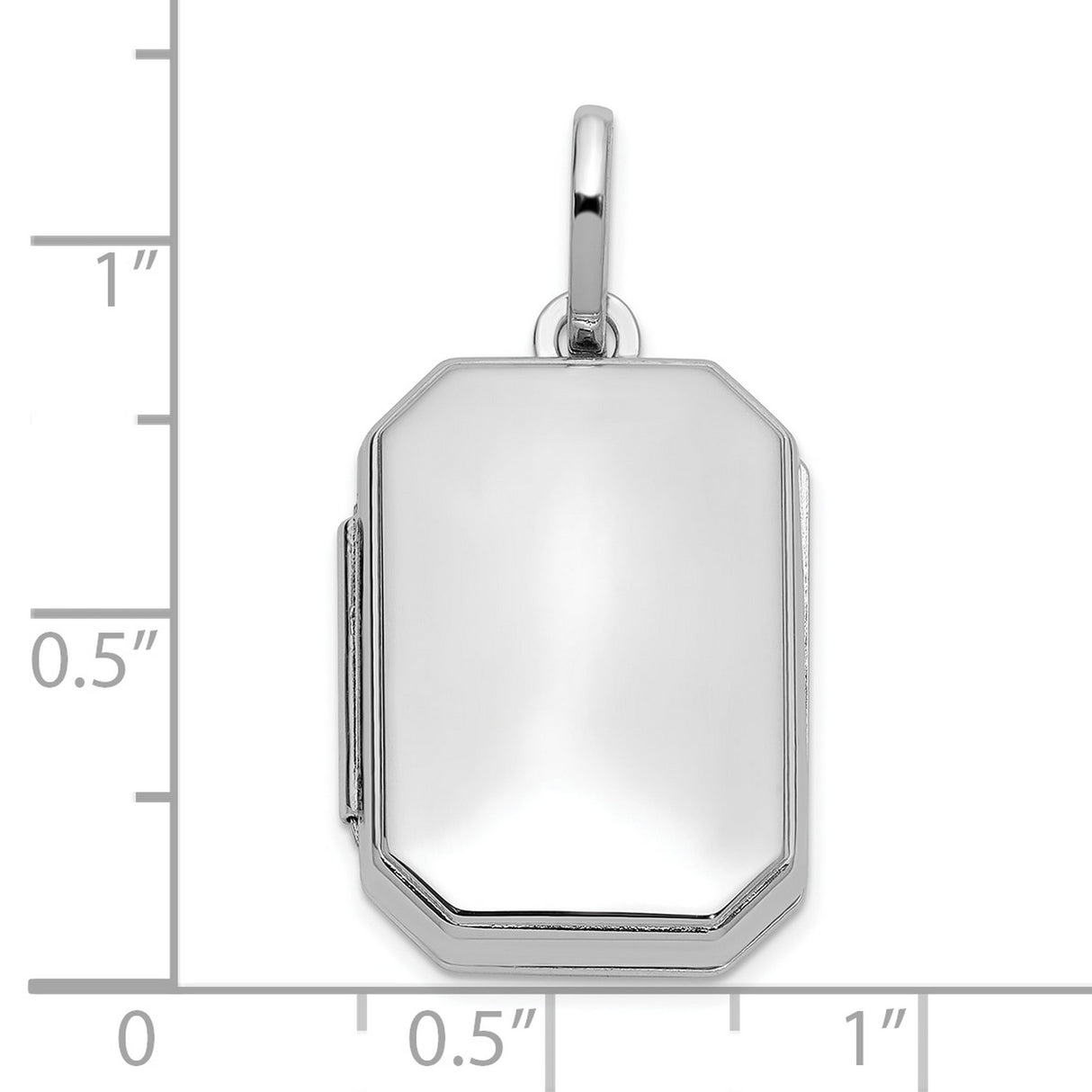 Sterling Silver Rectangular Hinged Locket Pendant, Polished Minimalist Keepsake Design