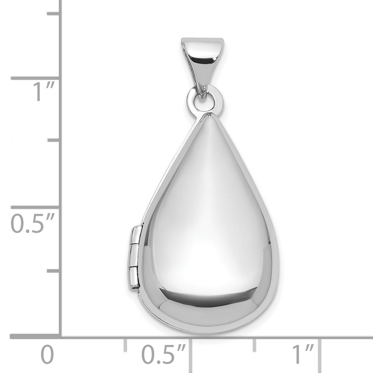 Sterling Silver Teardrop Locket Pendant with Hinged Design and High Polish Finish for Women