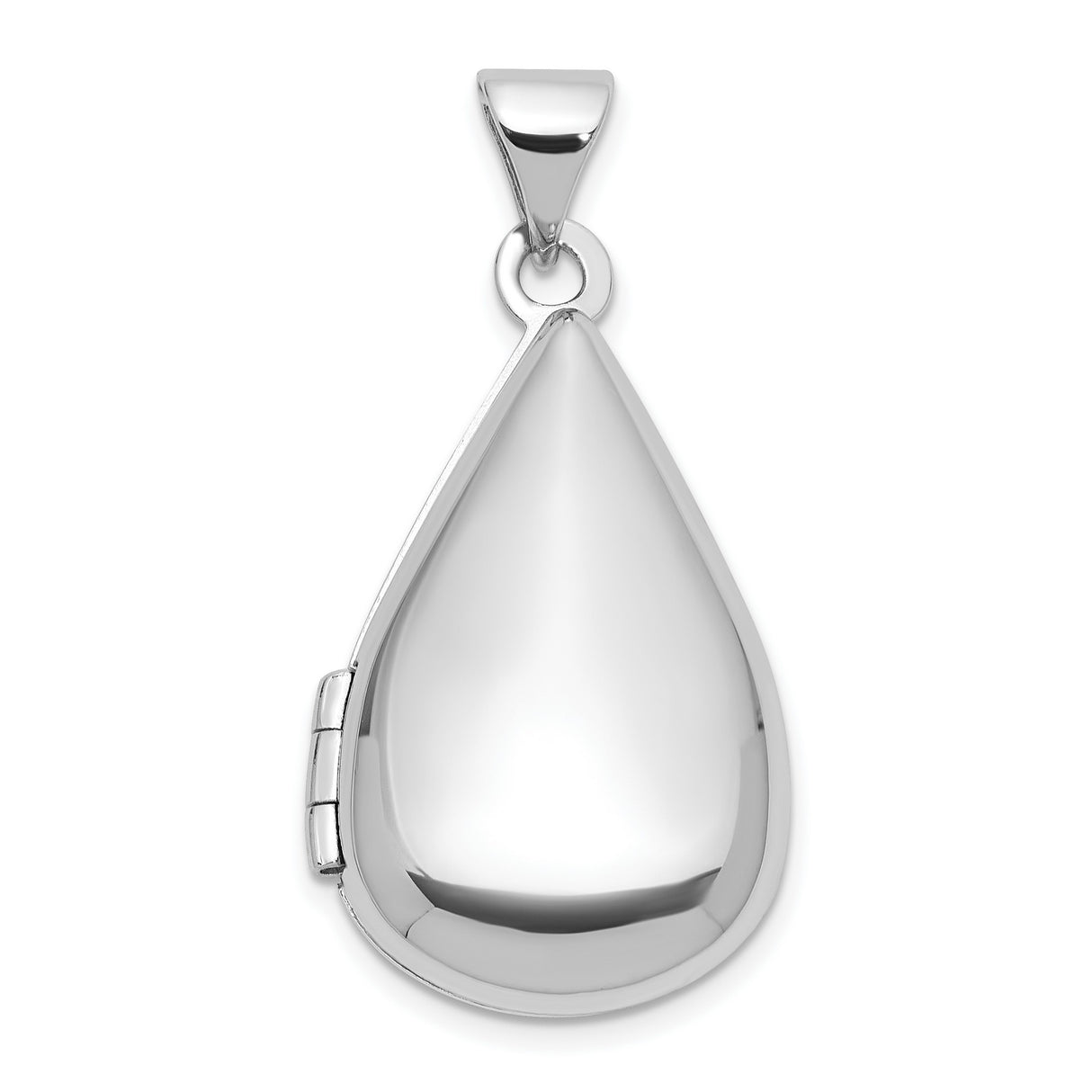 Sterling Silver Teardrop Locket Pendant with Hinged Design and High Polish Finish for Women
