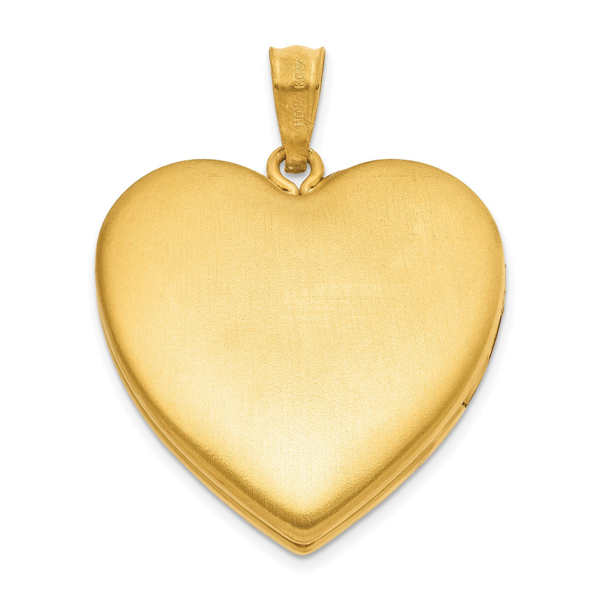 Gold Filled Polished and Satin 24mm Heart Locket Charm Pendant in Real Yellow Gold