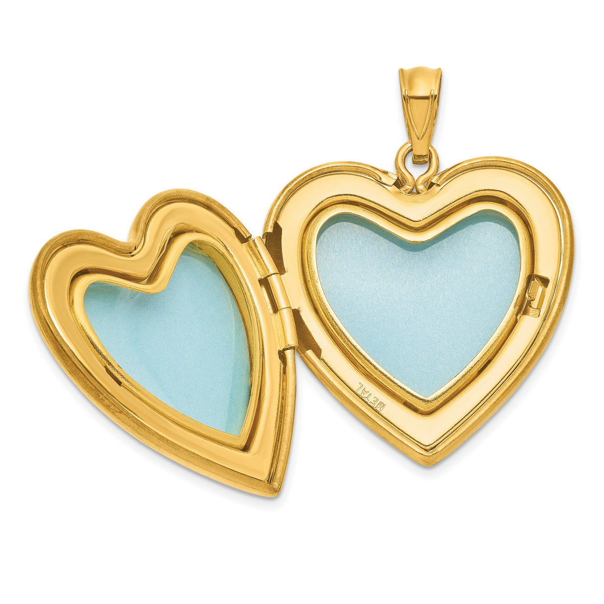 Gold Filled Polished and Satin 24mm Heart Locket Charm Pendant in Real Yellow Gold