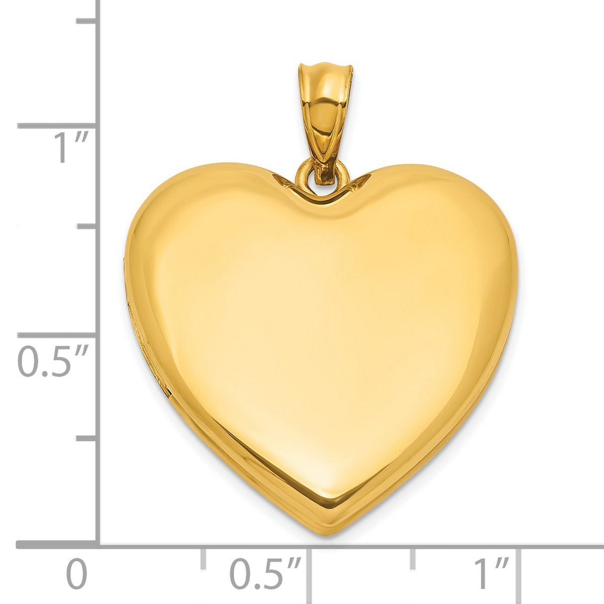 Gold Filled Polished and Satin 24mm Heart Locket Charm Pendant in Real Yellow Gold