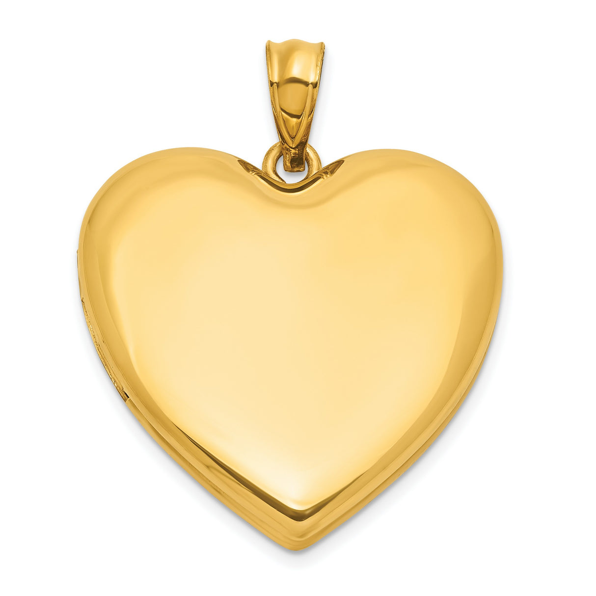 Gold Filled Polished and Satin 24mm Heart Locket Charm Pendant in Real Yellow Gold