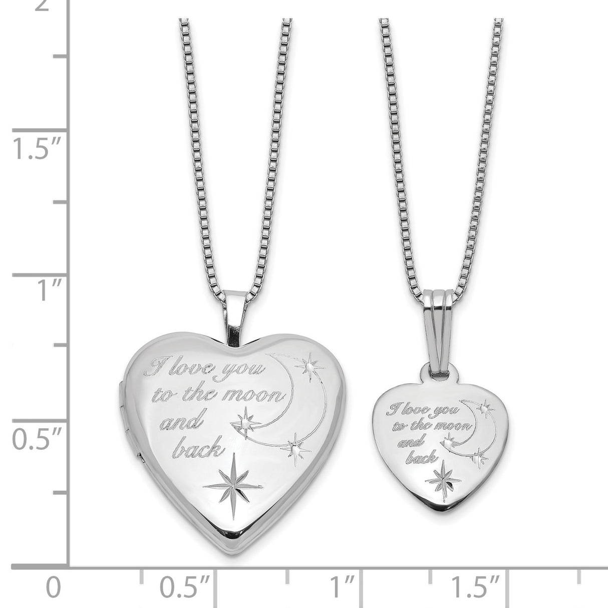 I LOVE YOU..20mm 12mm Locket Set Charm Pendant in Real 925 Sterling Silver