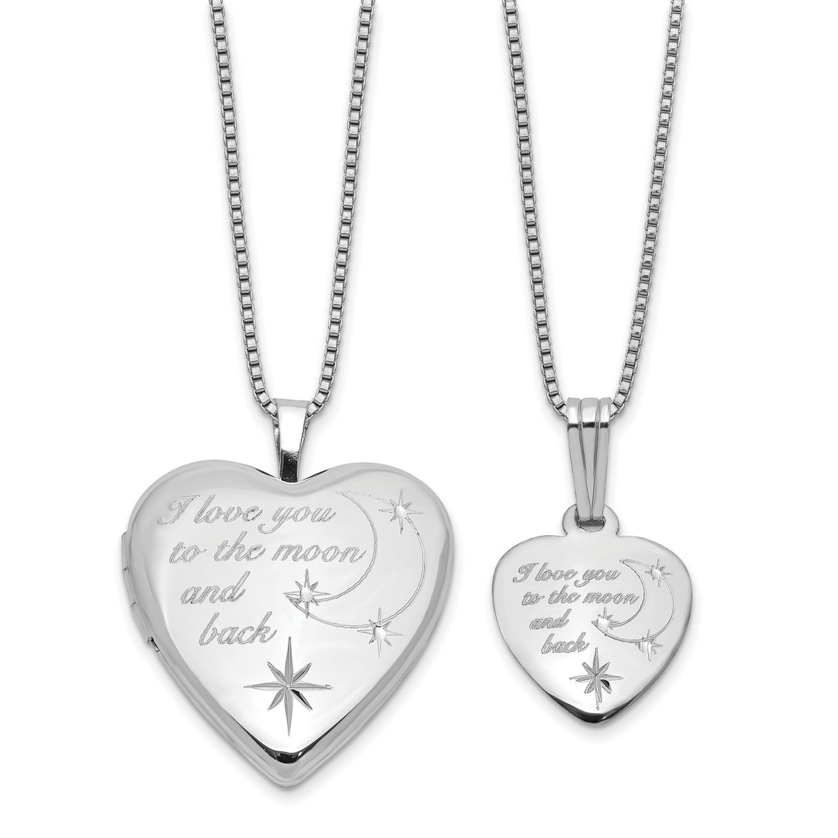 I LOVE YOU..20mm 12mm Locket Set Charm Pendant in Real 925 Sterling Silver