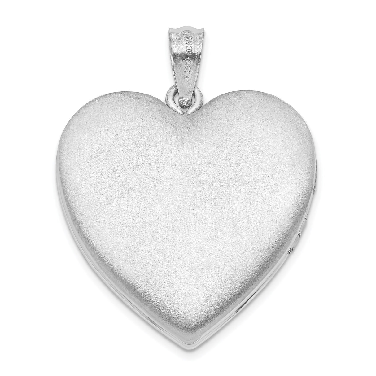 Sterling Silver Heart Locket Pendant with Polished Cross and Textured Design