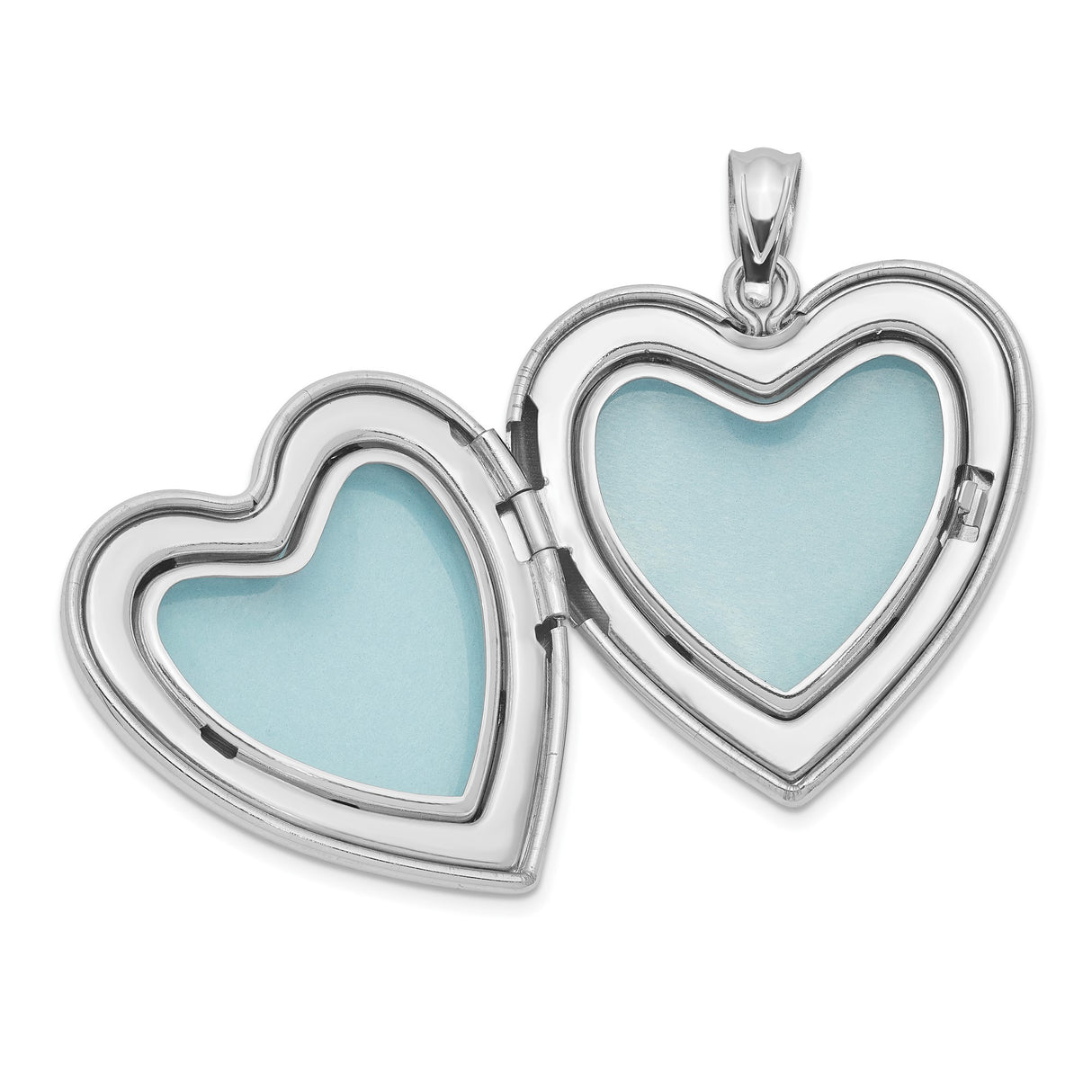 Sterling Silver Heart Locket Pendant with Polished Cross and Textured Design