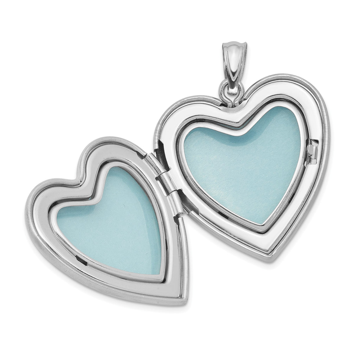 Sterling Silver Heart Locket Pendant with Rose Design and I Love You Engraving